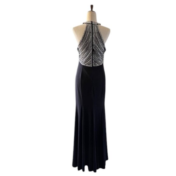 Say Yes To The Prom Gown Dress Black Halter Rhinestone Embellished Juniors 11 - Picture 11 of 16